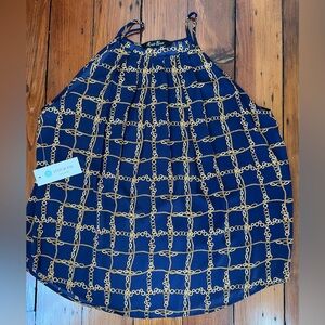 Alice Blue Navy and Gold Chain Print Blouse